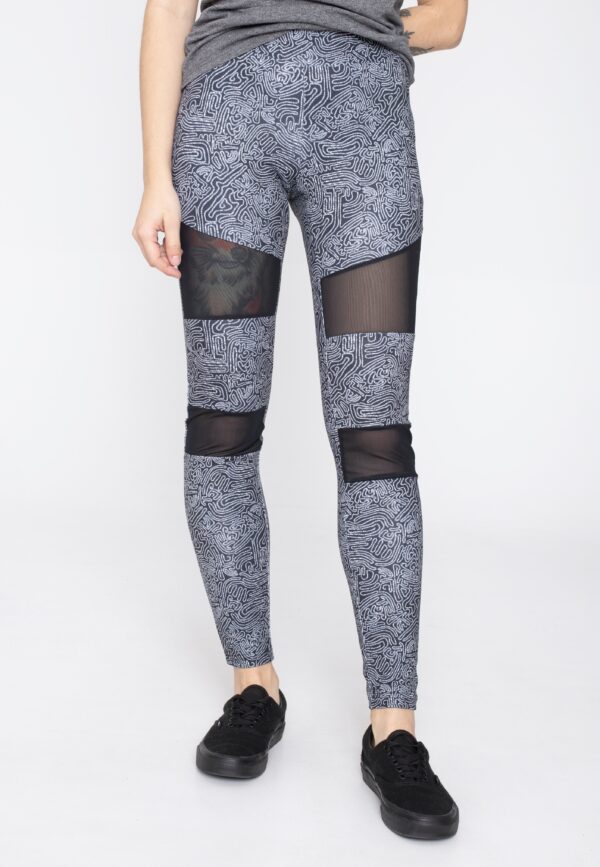 Urban Classics - Tech Mesh AOP Blackzen - Leggings