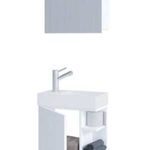 VCM Waschtisch 2-tlg Gäste WC Bad Waschtisch Lumia Spiegelschrank