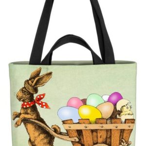 VOID Henkeltasche (1-tlg), Osterhase bunte Eier Tasche Einkaufstasche Ostern Shopper Bag