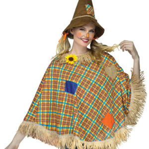 Vogelscheuche Kostüm-Poncho für Karneval