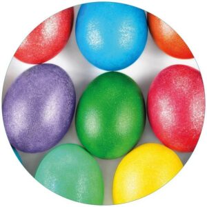 Wallario Glasbild, Bunte Oster-Eier in Nahaufnahme mit kräftigen Farben, in verschiedenen Ausführungen