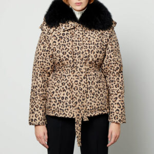 Yves Salomon Leopard-Printed Shell Down Jacket - FR 42/UK 14