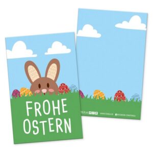 itenga Grußkarten itenga 24 x Geschenkekarten Frohe Ostern Hasenbande in Visitenkartengr