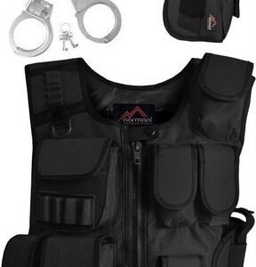 normani Polizei-Kostüm 5 Teiliges SWAT Kostüm Karneval Kostüm, Einsatzkostüm Agentenkostüm Verkleidung SWAT FBI POLICE SECURITY Faschingskostüm