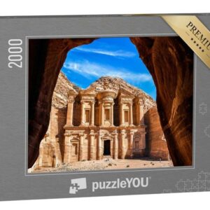 puzzleYOU Puzzle Blick aus einer Höhle des Ad Deir-Klosters, Petra, 2000 Puzzleteile, puzzleYOU-Kollektionen Naher Osten