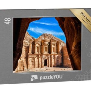 puzzleYOU Puzzle Blick aus einer Höhle des Ad Deir-Klosters, Petra, 48 Puzzleteile, puzzleYOU-Kollektionen Naher Osten