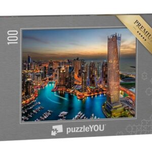 puzzleYOU Puzzle Die Schönheit des Hafens nur von oben, 100 Puzzleteile, puzzleYOU-Kollektionen Dubai, Skylines, Naher Osten, Städte Weltweit
