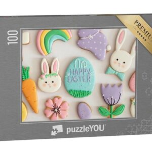 puzzleYOU Puzzle Frohe Ostern: Eine Auswahl an Oster-Cookies, 100 Puzzleteile, puzzleYOU-Kollektionen Festtage