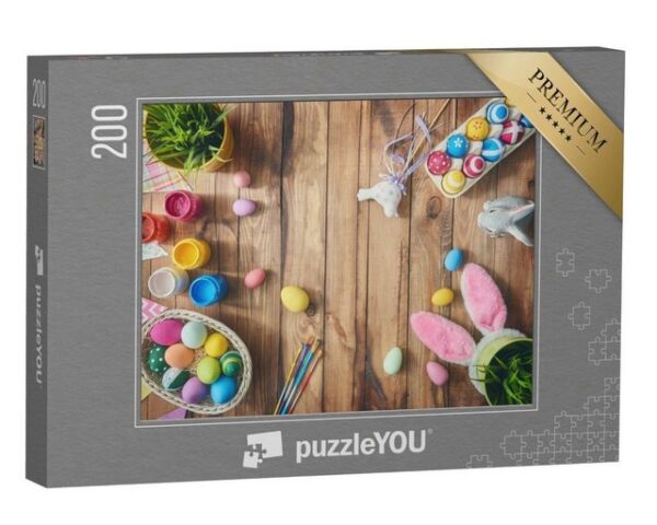 puzzleYOU Puzzle Frohe Ostern! Ostereier als Tischdekoration, 200 Puzzleteile, puzzleYOU-Kollektionen Festtage