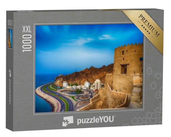 puzzleYOU Puzzle Landkarte der Mutrah Corniche in Muscat, Oman, 1000 Puzzleteile, puzzleYOU-Kollektionen Naher Osten