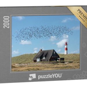 puzzleYOU Puzzle Leuchtturm List Ost mit einem Schwarm von Vögeln, 2000 Puzzleteile, puzzleYOU-Kollektionen Schleswig-Holstein