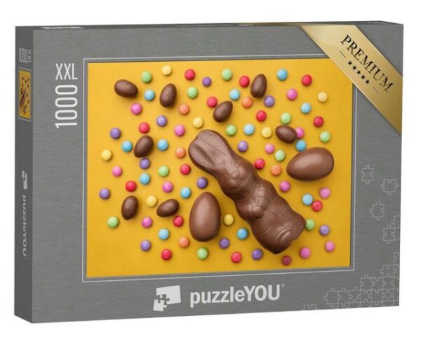puzzleYOU Puzzle Schokoladenhasen, Eier und Süßigkeiten zu Ostern, 1000 Puzzleteile, puzzleYOU-Kollektionen Festtage