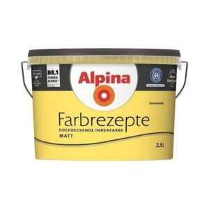 Alpina Wand- und Deckenfarbe Farbrezepte 2,5 L. Sommerzeit - Sattes Gelb