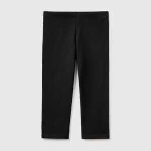 Benetton, 3/4-leggings Aus Elastischer Baumwolle, größe 2XL, Schwarz, female