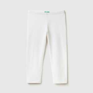 Benetton, 3/4-leggings Aus Elastischer Baumwolle, größe 3XL, Weiss, female