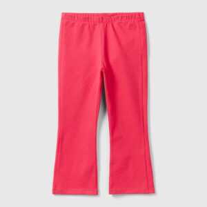 Benetton, Ausgestellte Leggings In Stretchiger Baumwolle, größe 104, Fuchsia, female