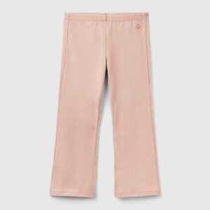 Benetton, Ausgestellte Leggings In Stretchiger Baumwolle, größe 116, Pink, female