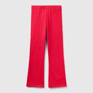 Benetton, Ausgestellte Leggings In Stretchiger Baumwolle, größe 2XL, Fuchsia, female