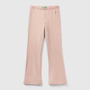 Benetton, Ausgestellte Leggings In Stretchiger Baumwolle, größe 2XL, Hautfarbe, female