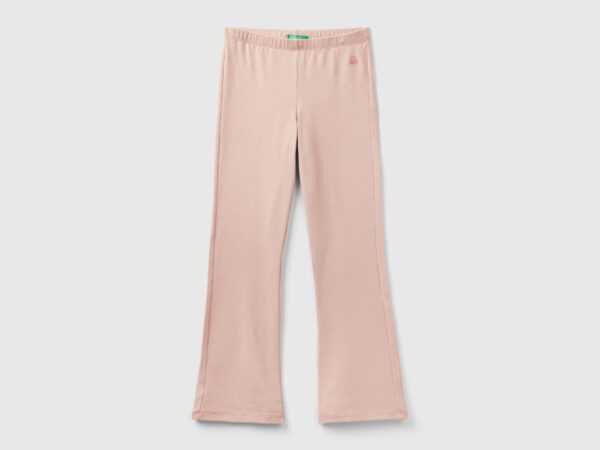 Benetton, Ausgestellte Leggings In Stretchiger Baumwolle, größe 2XL, Hautfarbe, female