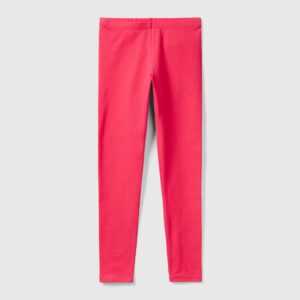 Benetton, Leggings Aus Stretchiger Baumwolle Mit Logo, größe 2XL, Fuchsia, female