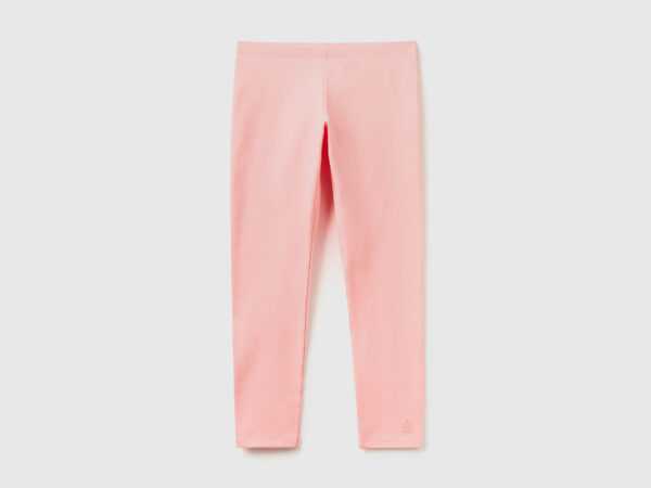 Benetton, Leggings Aus Stretchiger Baumwolle Mit Logo, größe XL, Pink, female