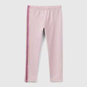 Benetton, Leggings Mit Gestreiftem Band, größe 110, Pink, female