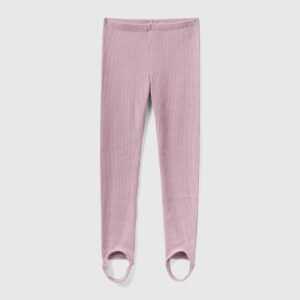 Benetton, Warme Leggings Im Rippenmuster, größe 2XL, Pink, female