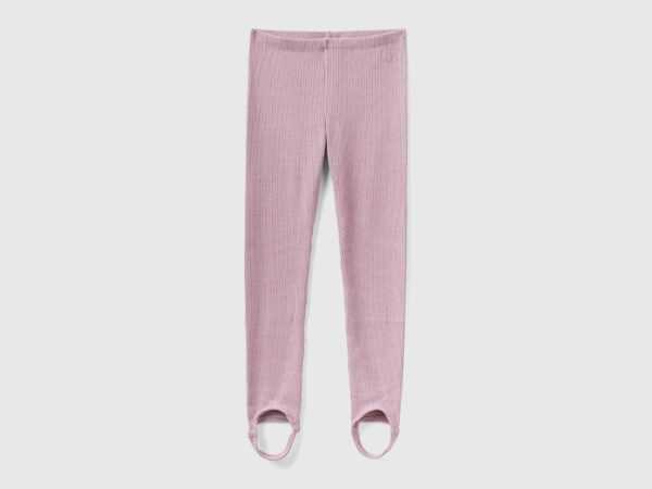 Benetton, Warme Leggings Im Rippenmuster, größe 2XL, Pink, female