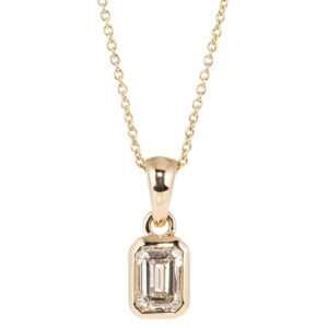 CM Private Diamonds Diamant-Anhänger, 1,0 ct. Emerald-cut, m. Kette,LG x Gelbgold 585