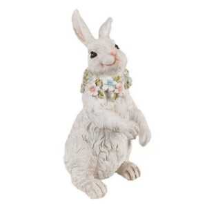 Caldine Dekofigur Figur Kaninchen 20 cm Weiß Polyresin Ostern Frühling Frühjahr Hase (1 St)