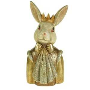 Clayre & Eef Dekofigur Figur Kaninchen Goldfarbig Ostern Deko Tier Frühling