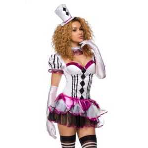 Clown-Kostüm Harlekin Kostüm Clown Zirkus Minikleid Karneval Halloween Fasching