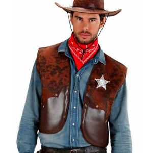 Cowboy Weste braun für Fasching & Karneval M/L