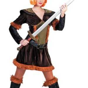 Funny Fashion Wikinger-Kostüm Wikingerin Rakel Kostüm für Damen - Tolles Nordfrau Kostüm für Karneval oder Mottoparty