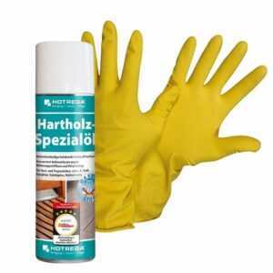 HOTREGA® Hartholz Spezialöl 300 ml SET + NITRAS Handschuhe Gr. 10 Pflegeset
