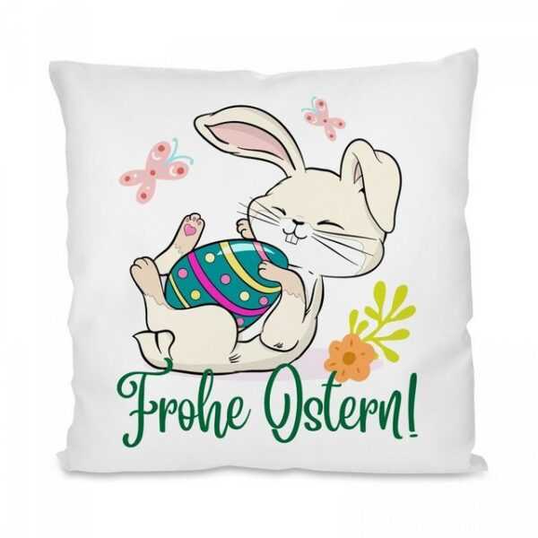 Herzbotschaft Dekokissen Kissen mit einseitigem Motiv Frohe Ostern!, Kissenhülle mit Füllung