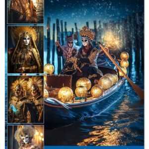 Karneval in Venedig (Wandkalender 2024 DIN A2 hoch), CALVENDO Monatskalender