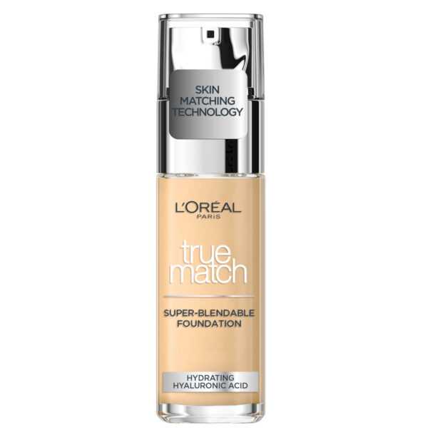 L'Oreal Paris True Match Liquid Foundation with SPF and Hyaluronic Acid 30ml (เฉดสีต่างๆ) - Ivory