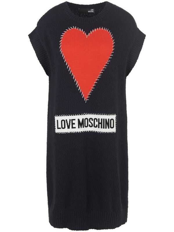 Love Moschino - Strickkleid, blau, Gr. 38, Baumwolle