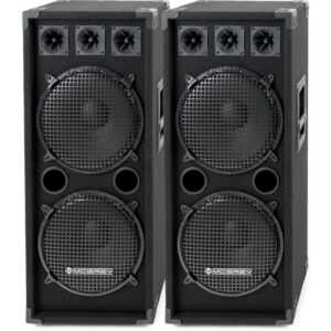 McGrey DJ-2222 2-Etagen DJ PA Box Tower Paar Party-Lautsprecher (N/A, 500 W, 2-Wege System mit 2x 30cm (12 zoll) Subwoofer und 4x Piezo-Hochtönern)