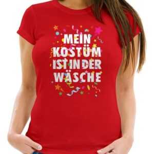 MoonWorks Print-Shirt Damen T-Shirt Fasching Karneval Kostüm Verkleidung Last Minute Faschin mit Print