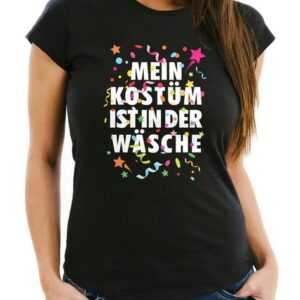 MoonWorks Print-Shirt Damen T-Shirt Fasching Karneval Kostüm Verkleidung Last Minute Faschin mit Print