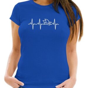 MoonWorks Print-Shirt Damen T-Shirt Fasching Karneval Narrenkappe EKG Verkleidung Faschingsk mit Print