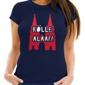 MoonWorks Print-Shirt Damen T-Shirt Shirt Karneval Köln Kölle Alaaf Kostüm-Ersatz Verkleidun mit Print