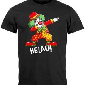 MoonWorks Print-Shirt Herren T-Shirt Fasching Karneval Dabbing Clown Kostüm-Ersatz Last Minu mit Print