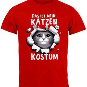 MoonWorks Print-Shirt Herren T-Shirt Fasching Karneval Katze Kostüm-Ersatz Verkleidung Last mit Print