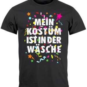 MoonWorks Print-Shirt Herren T-Shirt Fasching Karneval Kostüm Verkleidung Last Minute Faschi mit Print