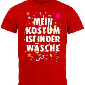 MoonWorks Print-Shirt Herren T-Shirt Fasching Karneval Kostüm Verkleidung Last Minute Faschi mit Print