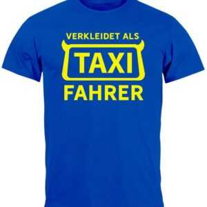 MoonWorks Print-Shirt Herren T-Shirt Fasching Karneval Verkleidung Taxifahrer Faschingskostü mit Print